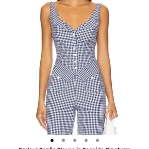Frankie's Bikinis Parlour Poplin Blouse in Seaside Gingham